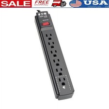 6 Outlet Surge Protector Power Strip 15ft Cord 790 Joules 120V Home Office Use