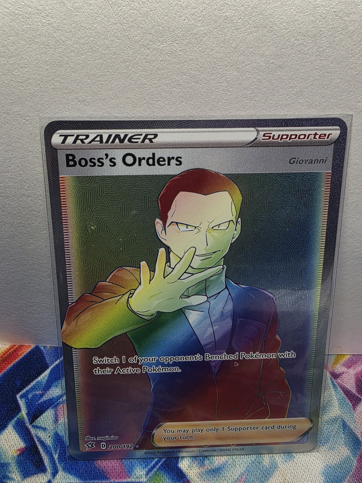 Boss's Orders (Secret) 200/192 Swsh02: Rebel Clash Holo Rainbow NM