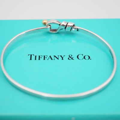 EXC] TIFFANY & Co. Bracelet Hook & Eye Bangle Silver 18K Yellow