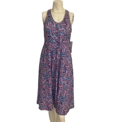 Reel Legends Womens Reel Cool Performance Dress UPF 50 Built-in Bra Pink Blue M