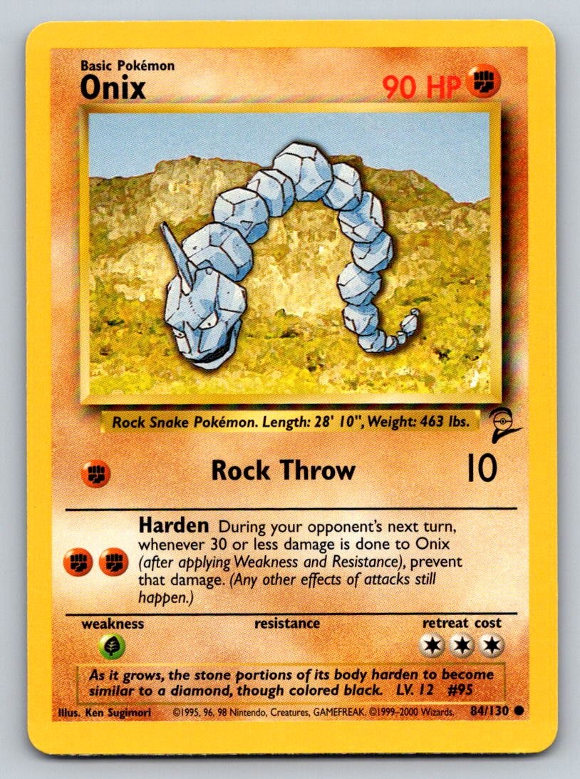 Onix 84/130 NM C Base Set 2 Pokemon