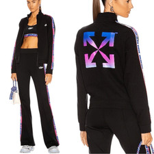 NWTs OFF WHITE Athleisure Track Jacket in Bla...