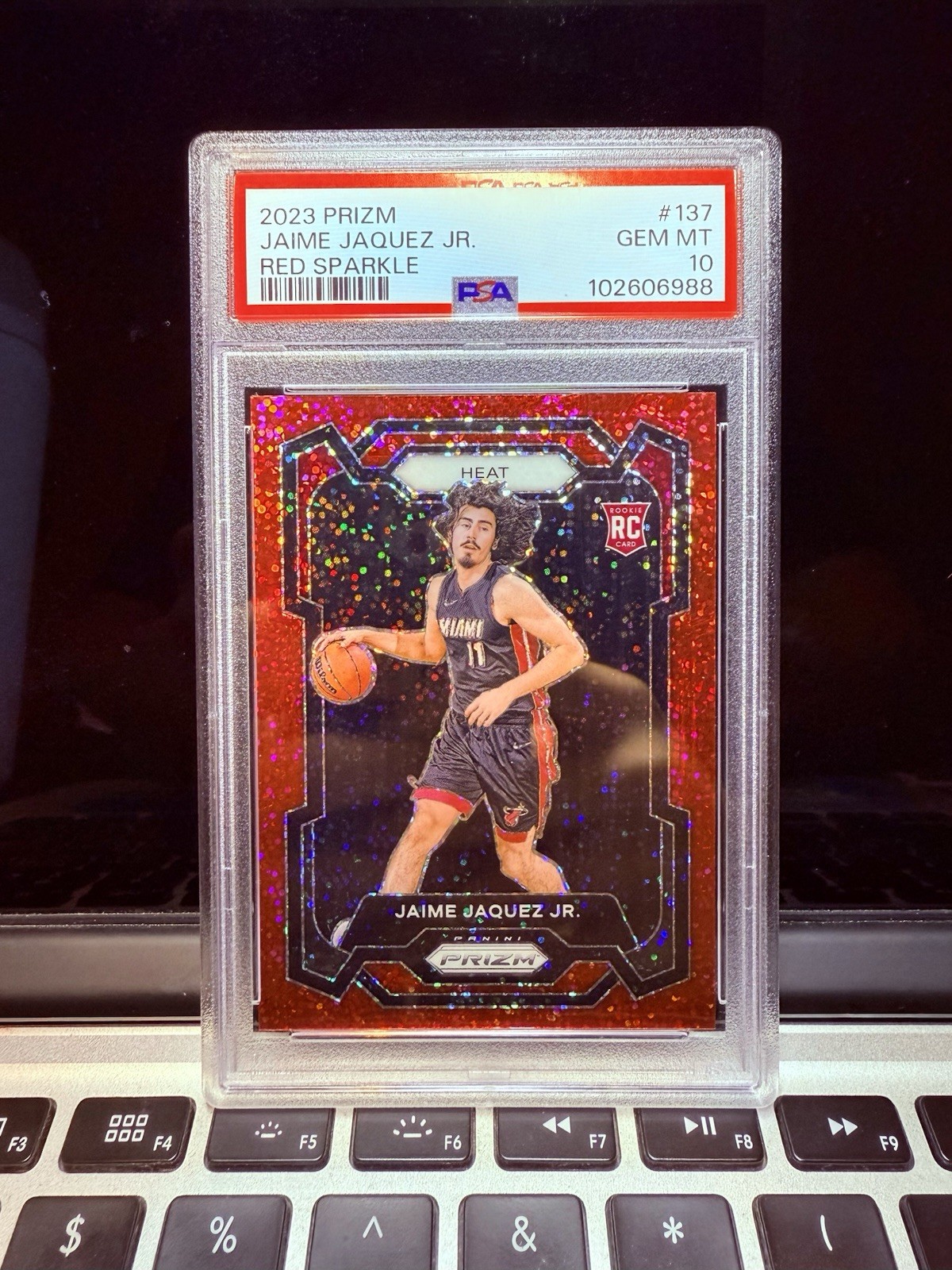 PSA 10 2023-24 Panini Prizm - Jaime Jaquez Jr. #137 Red Sparkle Prizm (RC)