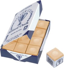 Silver Cup Billiard CHALK - ONE DOZEN 12 Count Pack of 1 , Tan