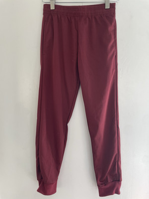 realessentials Kids Boys Solid Burgundy 100% Polyester Adjustable Jogger Pants S