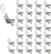 50 Pcs Shelf Support Pegs 1/4 Inch (6.35mm) Metal Shelf Pins with Silicone