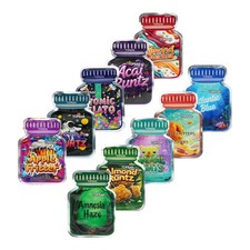 100X Vibrant Print Jar Mylar Storage Bag 3.5g Resealable Airtight Zipper Pouches