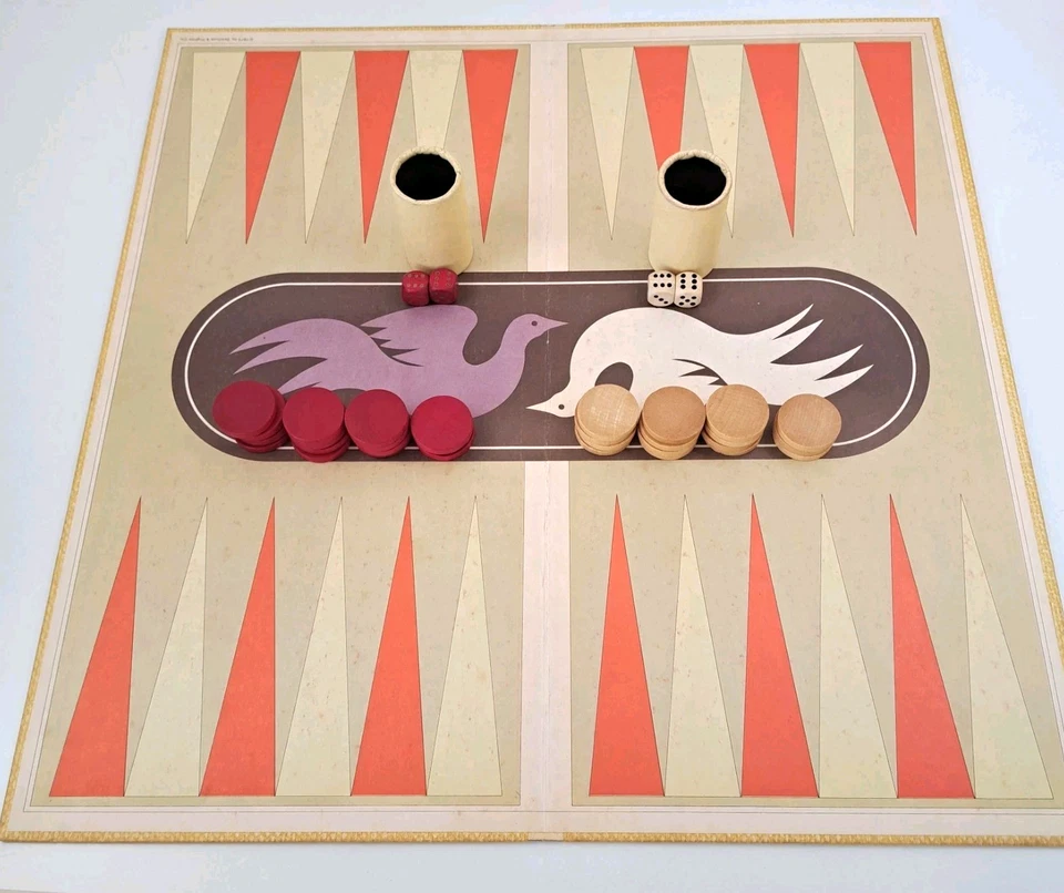 Vtg 1975 Backgammon Selchow & Righter S & R Board Game Original Box Complete - Image 2 of 4