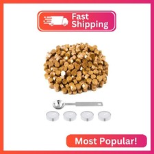 NACHLYNN 600 Pcs Gold Wax Seal Beads Octagon Sealing Wax Beads with 1 Melting Sp
