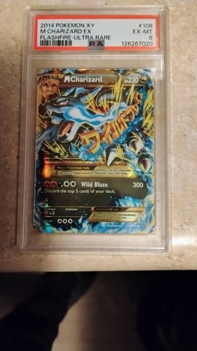 Pokémon 2014 M Charizard EX Flashfire Secret Rare Ultra Rare Holo 108/106 PSA 6