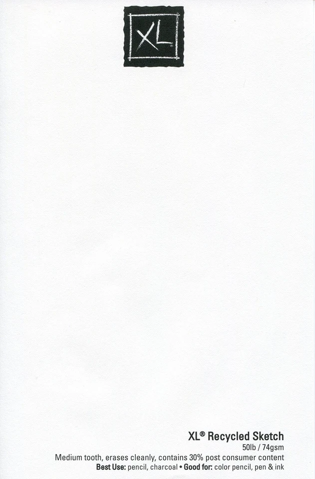 Альбом для набросков серии XL, переработанный, складной коврик, 9x12 дюймов, 100 листов (50 фунтов/7... - Изображение 4 из 4