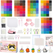 Fuse Beads Kit, 120 Colors, 62,000 2.6Mm Mini Beads with Built-In Iron  DIY