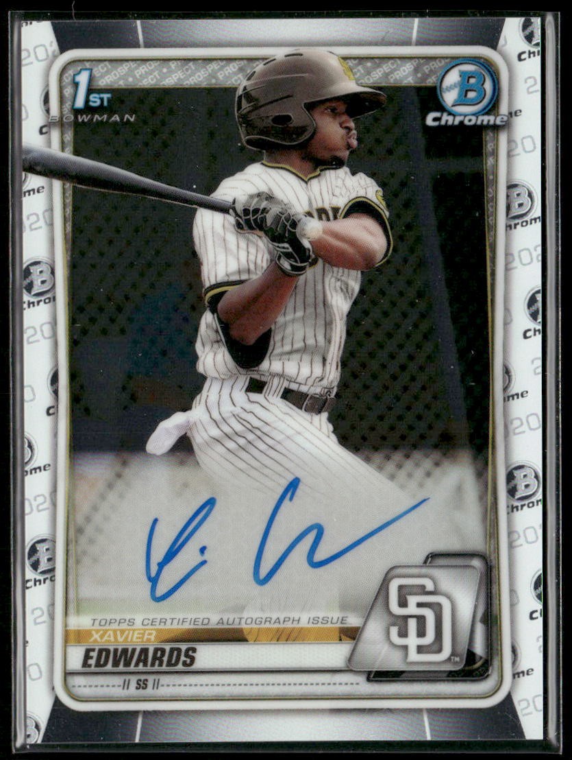 2020 Bowman #CPA-XE Xavier Edwards Chrome Prospect Autographs