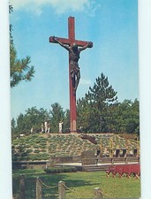 Pre-1980 LARGEST CROSS STATUE IN WORLD Indian River by Petoskey MI F1964@