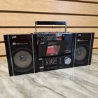 JVC PC-RM100JW AM/FM Cassette Recorder Detachable Speakers Dolby AUX Black