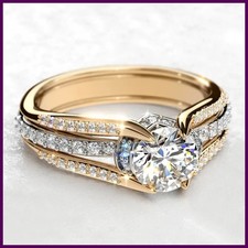 925 Sterling Silver Wedding Band Cubic Zirconia Ring Women Engagement Jewelry