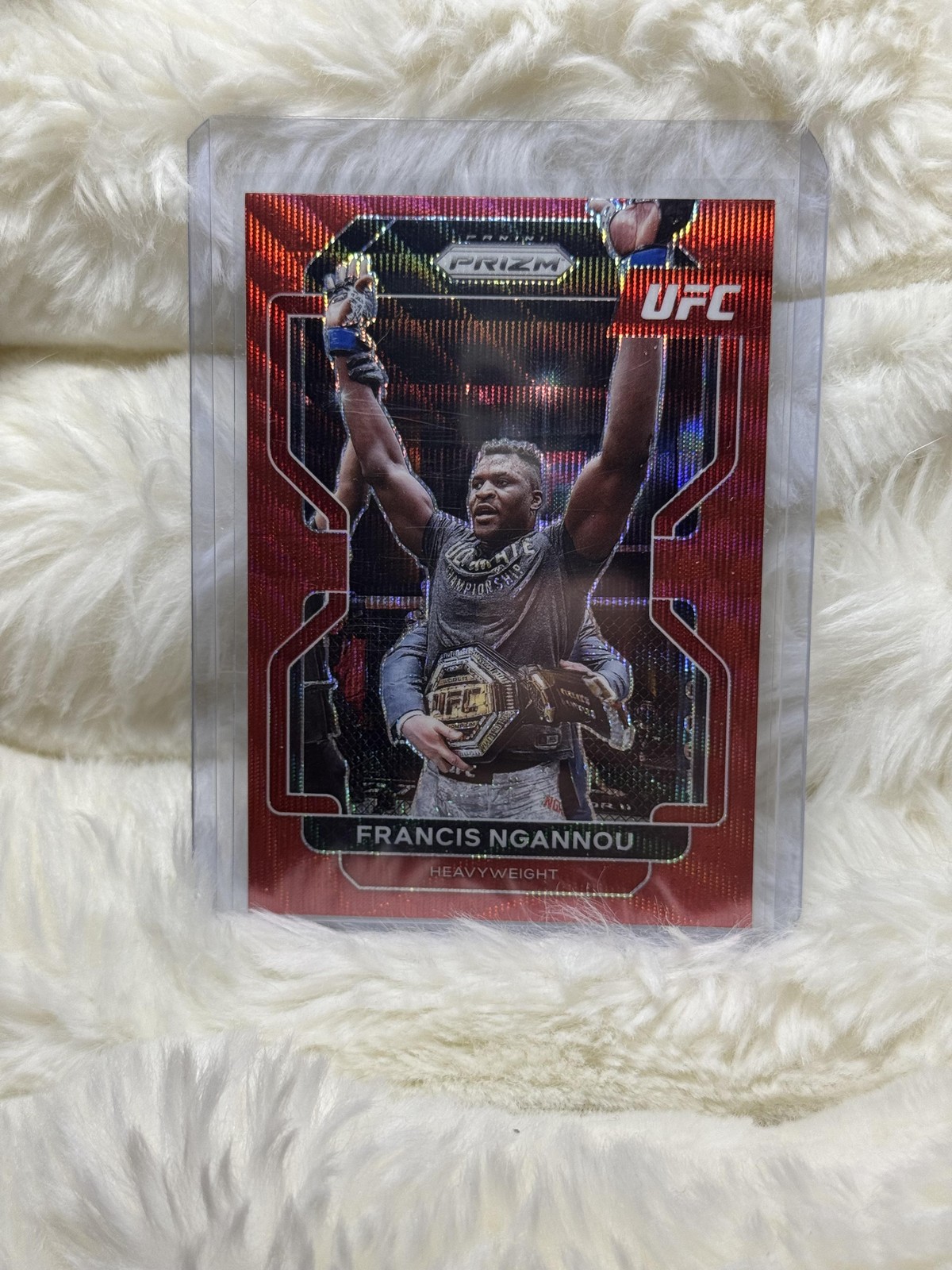2022 Panini Prizm UFC #153 Francis Ngannou Ruby Wave