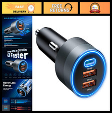 66W USB C Car Charger Fast Charging Adapter PD 30W Dual QC3.0 for iPhone  Samsu
