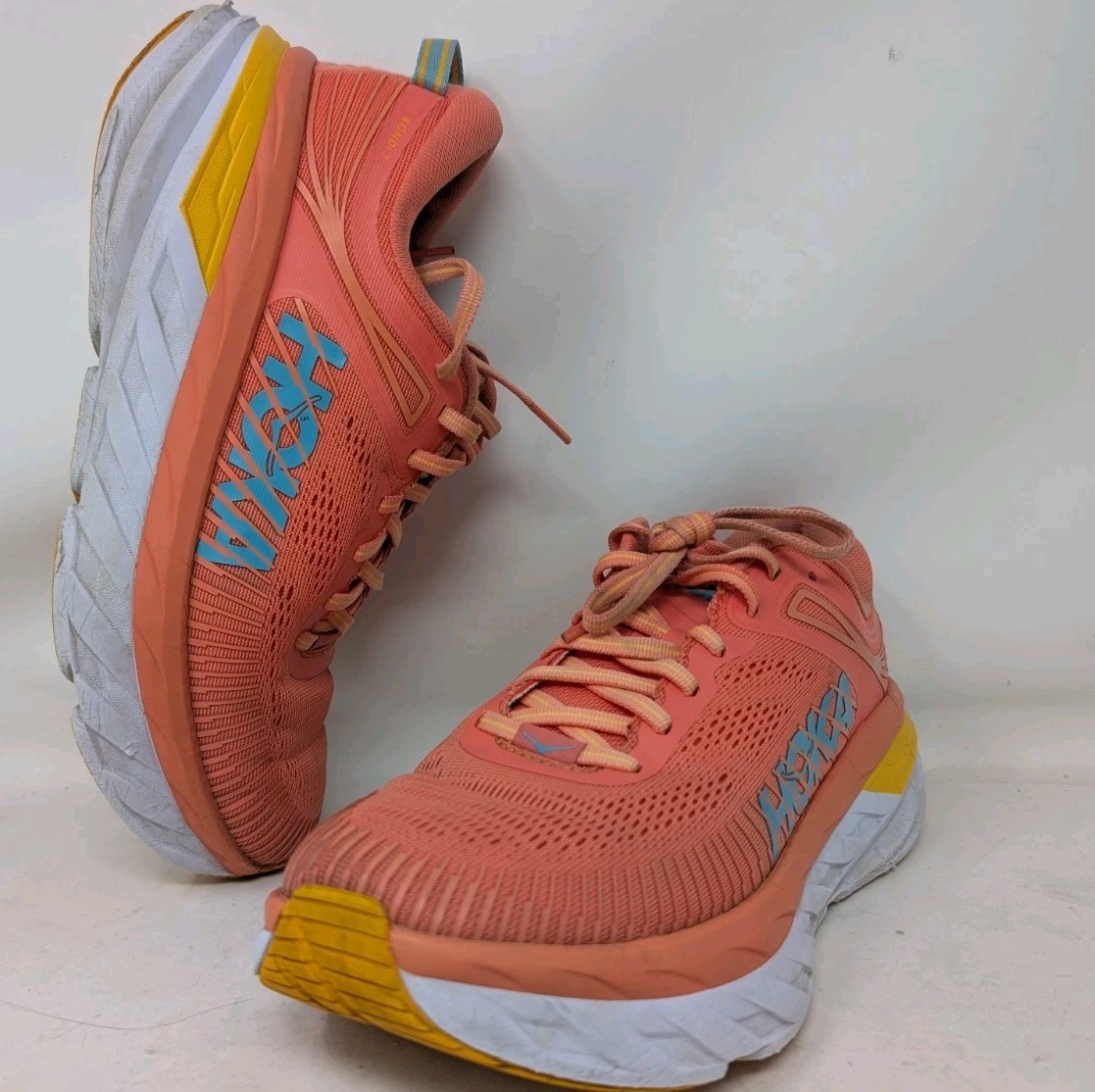 Hoka Bondi 7 Orange Running Shoes Breathable Sneakers 1110519CCSD Women's Size 8