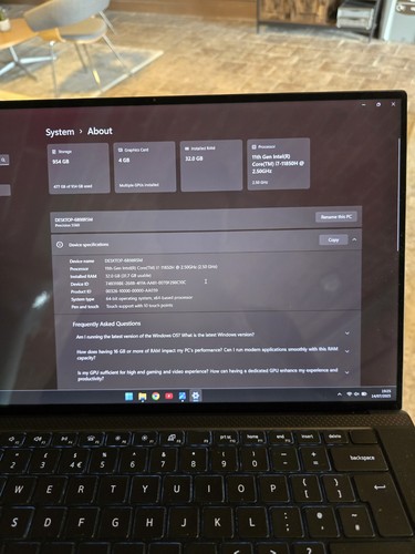 Dell Precision 15 5560 i7-11850H, 32GB, 1TB SSD, "UHD+ Touch", Nvidia T1200 4GB - Afbeelding 11 van 14