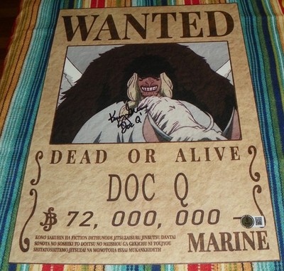Kenny Green Doc Q One Piece Signed Wanted Poster 11 1/2 x 16 Auto Beckett BAS