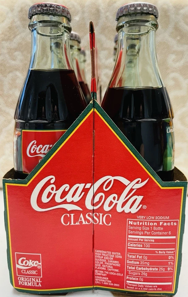 Винтажные запечатанные бутылки Coca-Cola Classic Christmas 1995 издание упаковка 6 шт., 8 унций - Изображение 4 из 4