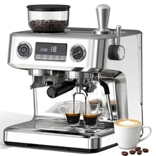 Electric 20 Bar Espresso Machine Programmable Dual-Boiler  95oz Removable Tank
