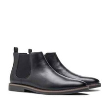 Men's Chelsea Boots Retro Leather Slip-On Fashion Comfortable Casual Ankle Shoes
