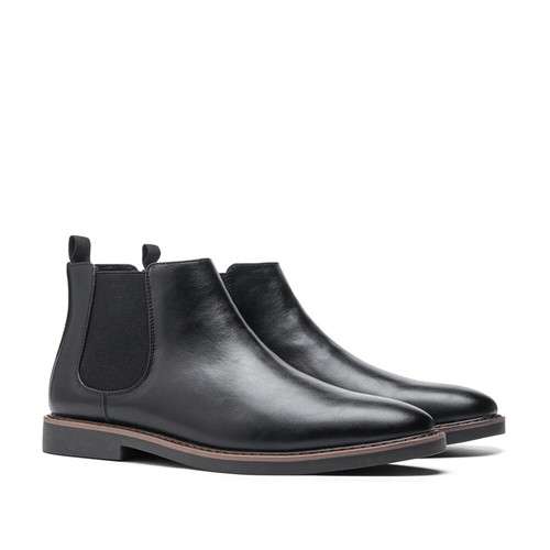 Men's Chelsea Boots Retro Leather Slip-On Fashion Comfortable Casual Ankle Shoes - Picture 25 of 29