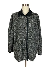 CS Signature Reversible Button Jacket Black Rain Resistant/Fleece Toggles Medium