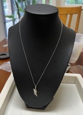 Sterling Silver Disney Tinkerbell Charm Pendant Necklace 18  -16  Adjustable 2.8G