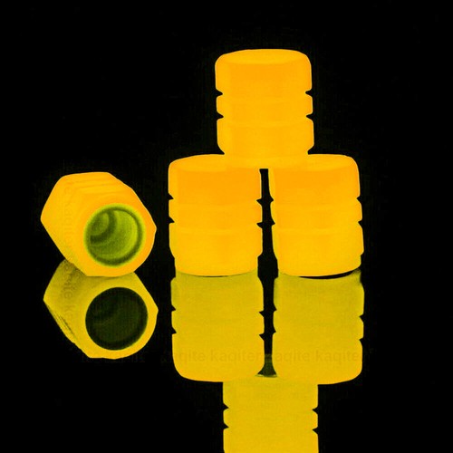 4pcs Orange Fluorescent Car Tire Valve Caps Cover Glowing In Dark Accessories - Picture 5 of 14