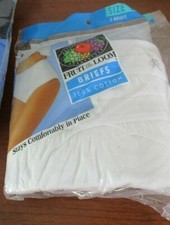 FRUIT of the LOOM 3 Pairs WHITE BRIEFS PANTIES Women's Size 9 New in Package