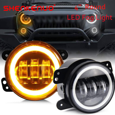 4'' Round LED Fog Light Angel Eye DRL Turn Lamp for Chrysler PT Cruiser 2006-2010