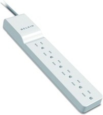 Belkin BE106000-06R Surge Protector 6 AC Multiple Outlets IL/RT6-18350-BE106...