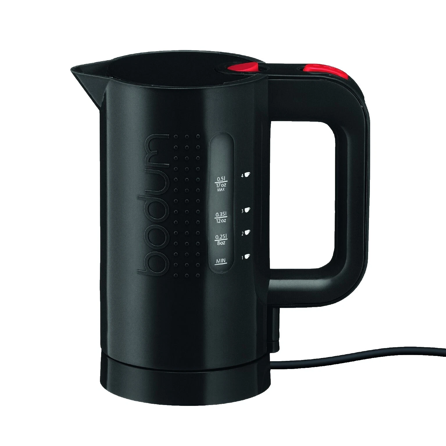 BODUM Teteras Hervidor Eléctrico con Cable Negro