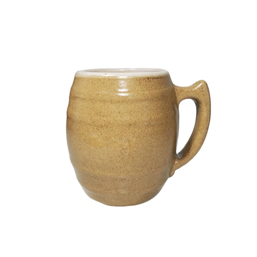 VTG 1900s UHL Pottery Co Stoneware Barrel Mug Huntingburg Indiana
