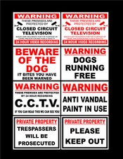 Private Property / CCTV / Trespassers / Dog / Anti Vandal Sign / Sticker 300x200