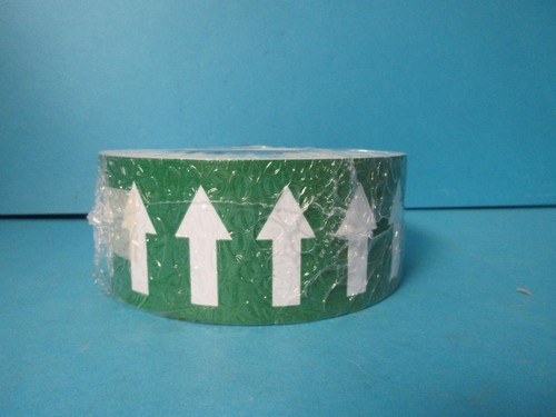 NEW BRADY 91421 PIPE MARKER TAPE WHITE ARROWS ON GREEN VINYL 2" X36 YARDS FLOW - Picture 7 of 15