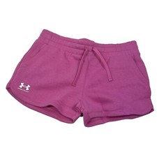 Under Armour Girl's Rival Fleece Shorts Size Large Color Pink Edge Cute
