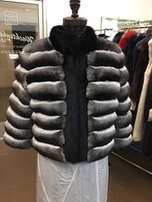 Natural Empress Chinchilla & Black Mink Top Quality Jacket Coat Saks New