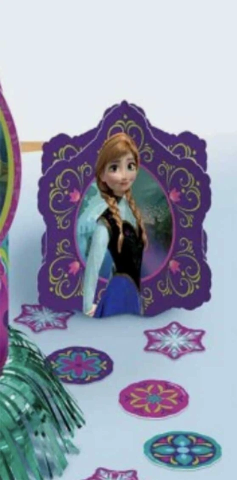 KIT DE DECORACIÓN DE MESA PCE CENTRO DISNEY FROZEN ELSA ANNA SUMINISTROS DE FIESTA CUMPLEAÑOS Foto 3 de 3