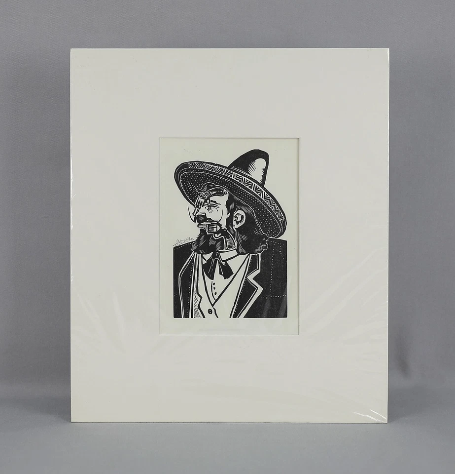 ARWED D. GORELLA Holzschnitt Selbstbildnis 1970 signiert Neuer Realismus - Bild 2 von 3