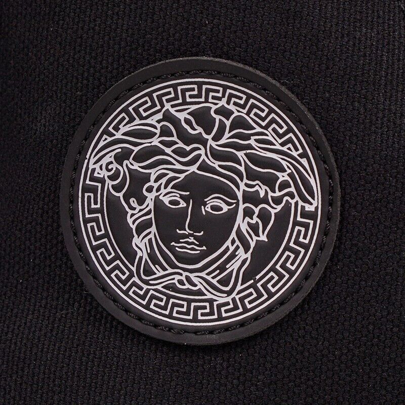 VERSACE ロコフリントホティスツ 78HAM2A1J0223 899 46 US 13 NEW $550 VERSACE Men's Black Canvas MEDUSA LOGO