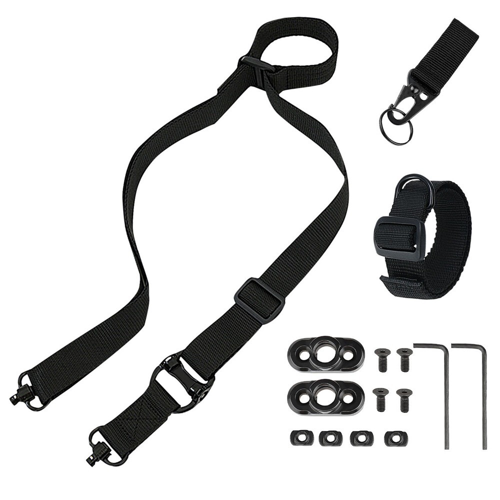 Tactical Quick Detach (QD) Rifle Sling - 2-Point Adjustable With M-Lok Swivel Mounts
