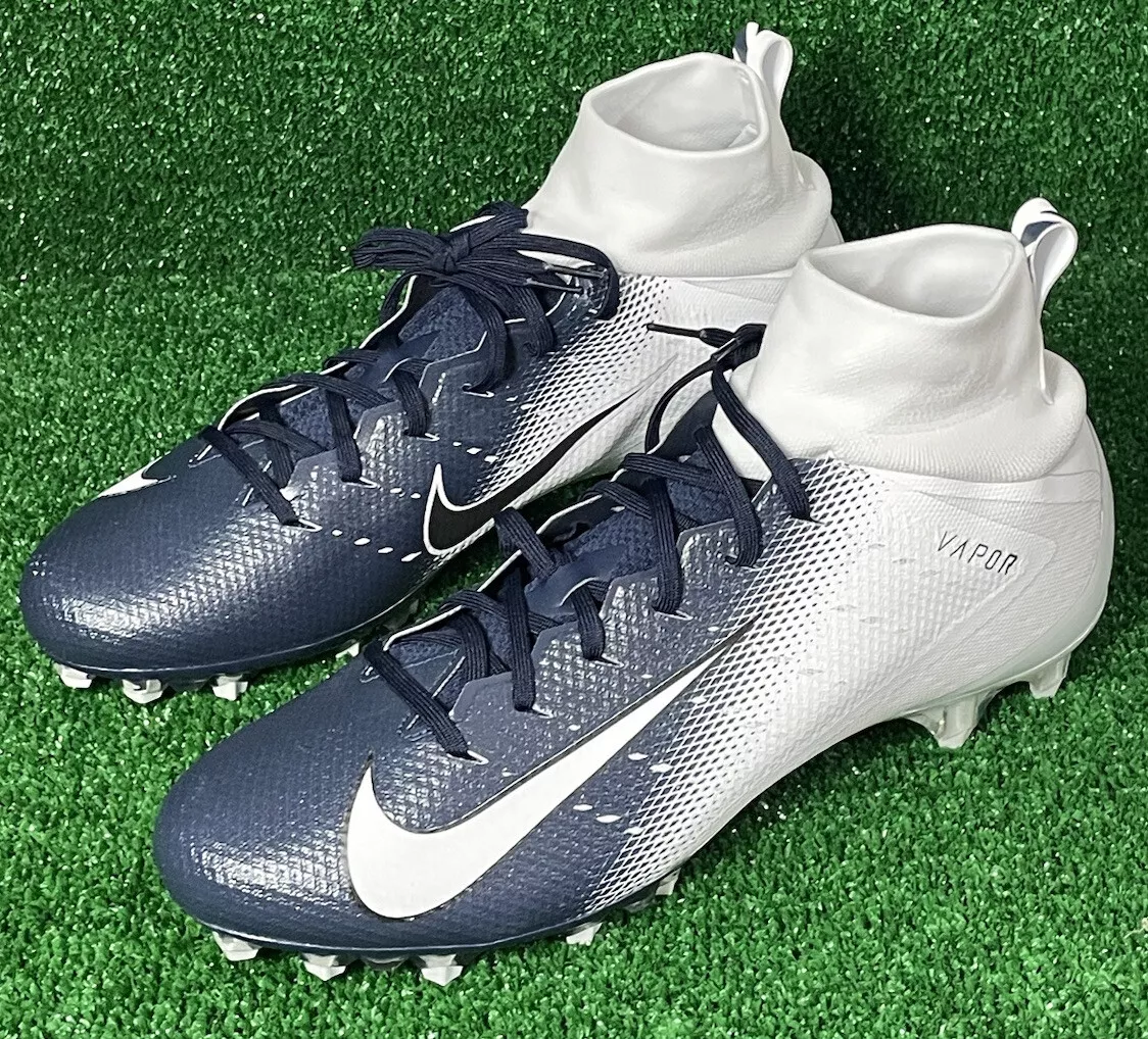 Nike Vapor Untouchable Pro 3 White Navy Blue Football Cleats Men s
