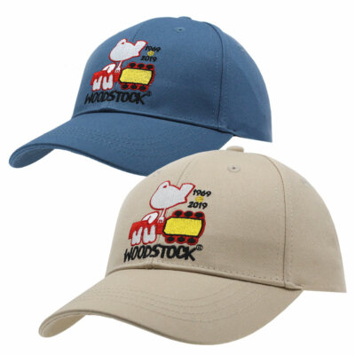 New Woodstock Music Band Adjustable Cotton Baseball Cap Blue Sand Brown