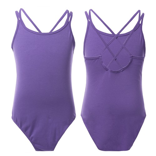 Girls Basic Ballet Leotard Jumpsuit Kids Camisole Tank Top Gymnastics Bodysuit - Bild 8 von 41