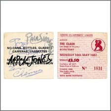 The Clash 1982 Autographed Leeds University Concert Ticket (UK)