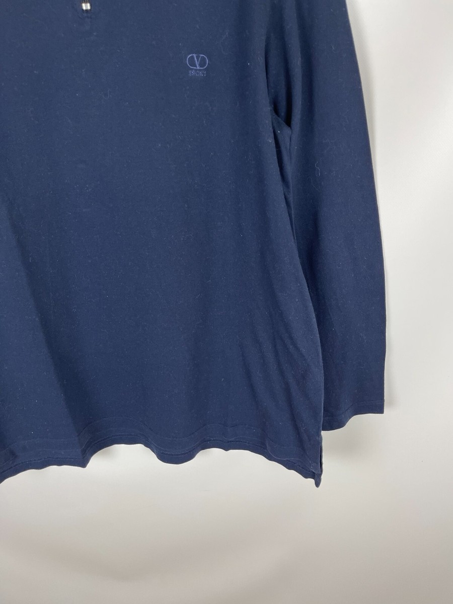 Valentino Sport 1/4 zip embroidered logo tee shirt pullover